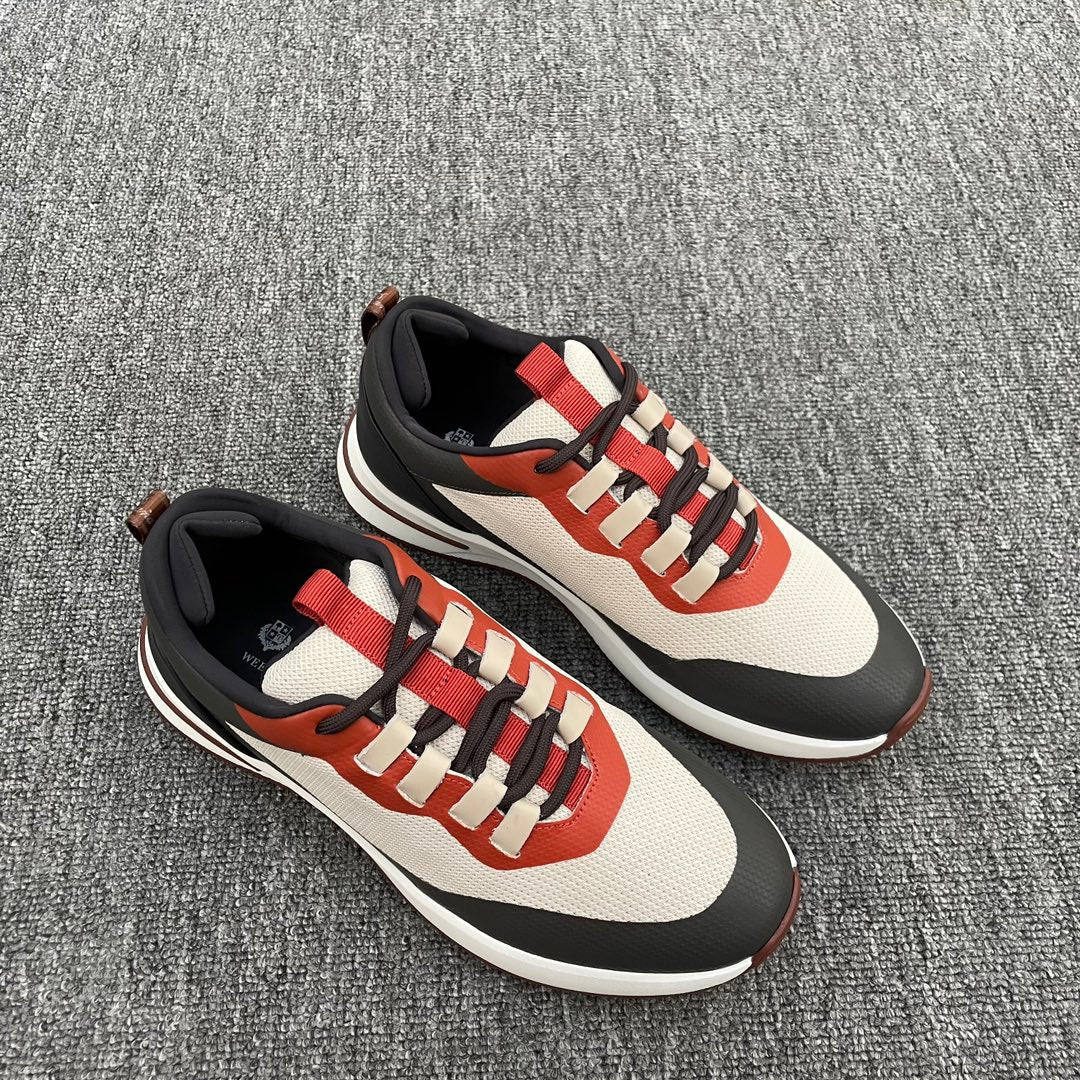 LP BRUNELLO SNEAKERS MULTI-RUBY AND WHITE MESH CALFSKIN