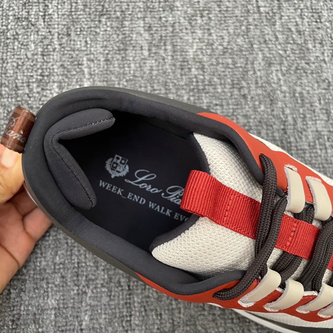 LP BRUNELLO SNEAKERS MULTI-RUBY AND WHITE MESH CALFSKIN