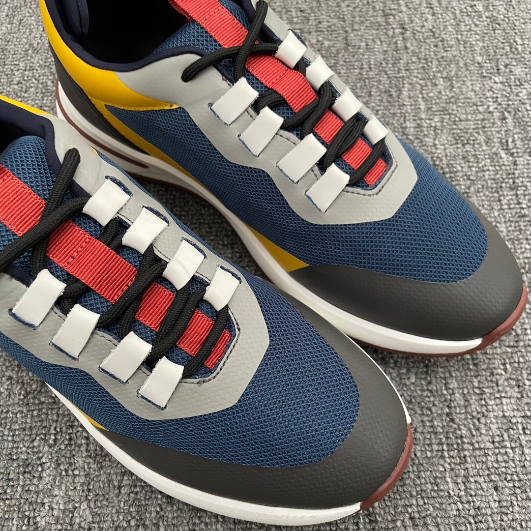 LP BRUNELLO SNEAKERS MULTI - CHARCOAL AND NAVY MESH CALFSKIN