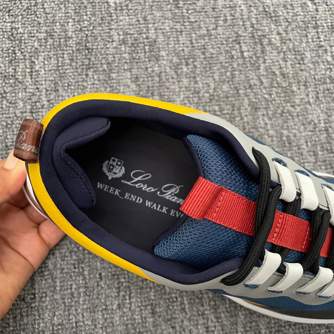 LP BRUNELLO SNEAKERS MULTI - CHARCOAL AND NAVY MESH CALFSKIN