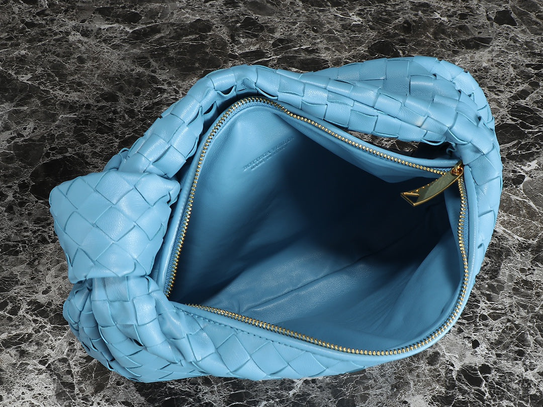 bv teen jodie 36cm ocean blue lambskin