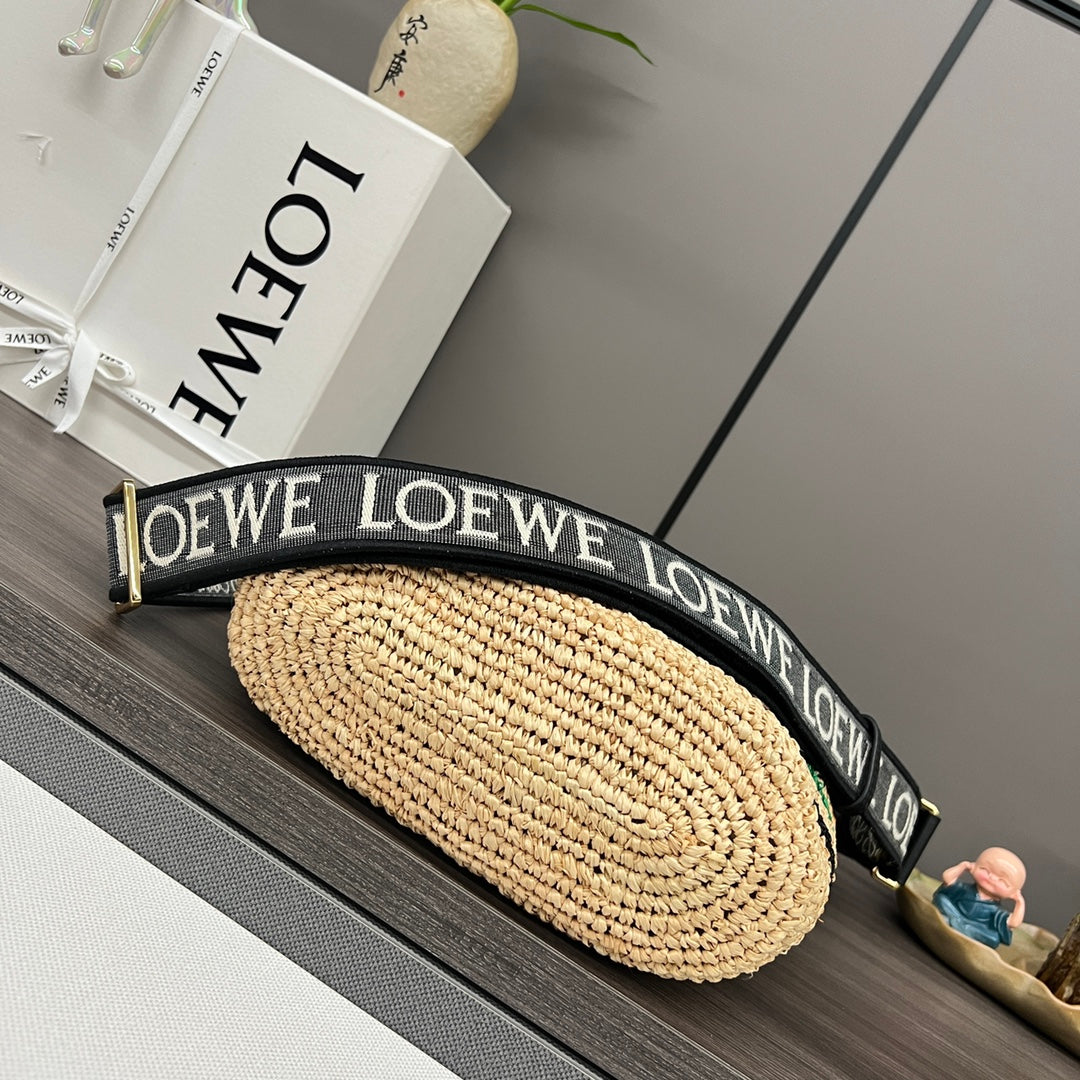 Loewe Slit Handbag Beige mix colors Raffia Cowhide 254118