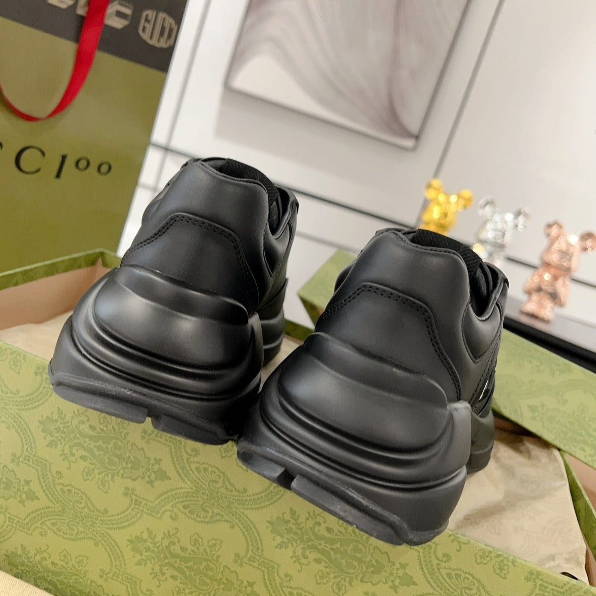 GG Rhyton Trainer Leather Black