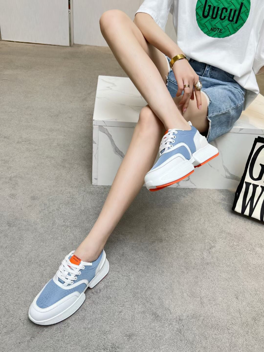 GIGA SNEAKER SKY MIX WHITE CALFSKIN