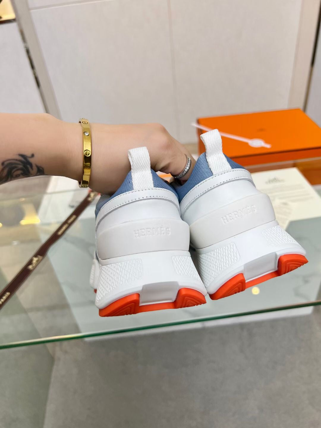 GIGA SNEAKER SKY MIX WHITE CALFSKIN