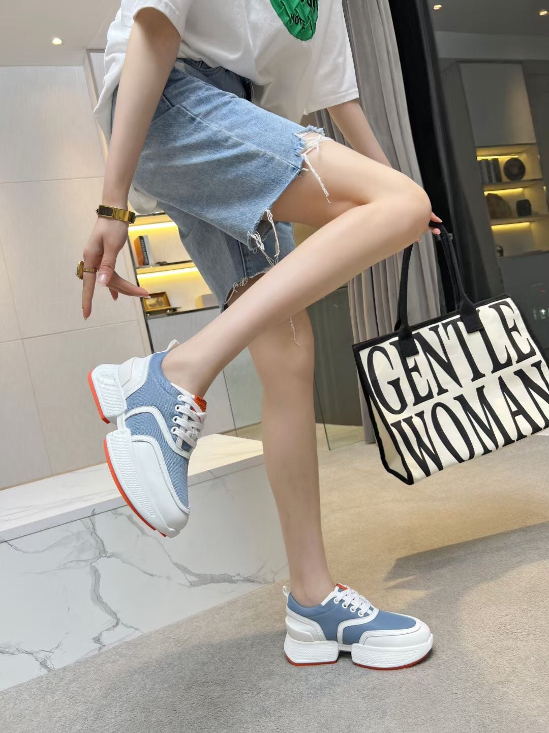 GIGA SNEAKER SKY MIX WHITE CALFSKIN