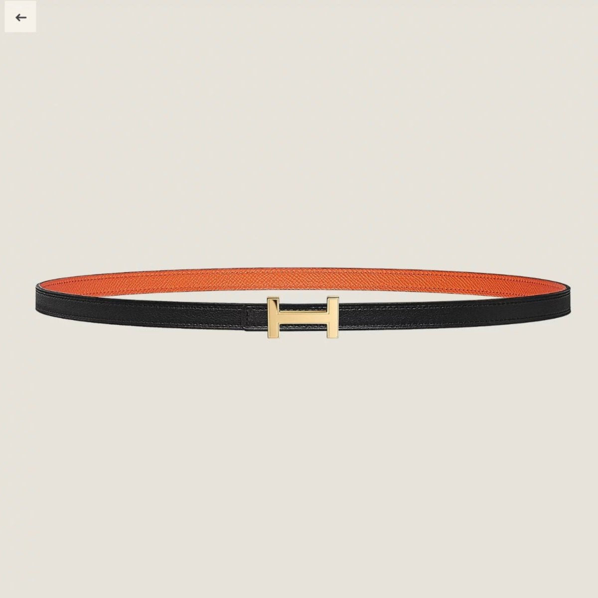 HM FOCUS BUCKLE & REVERSIBLE BLACK AND ORANGE LEATHER STRAP 13MM GOLD HARDWARE