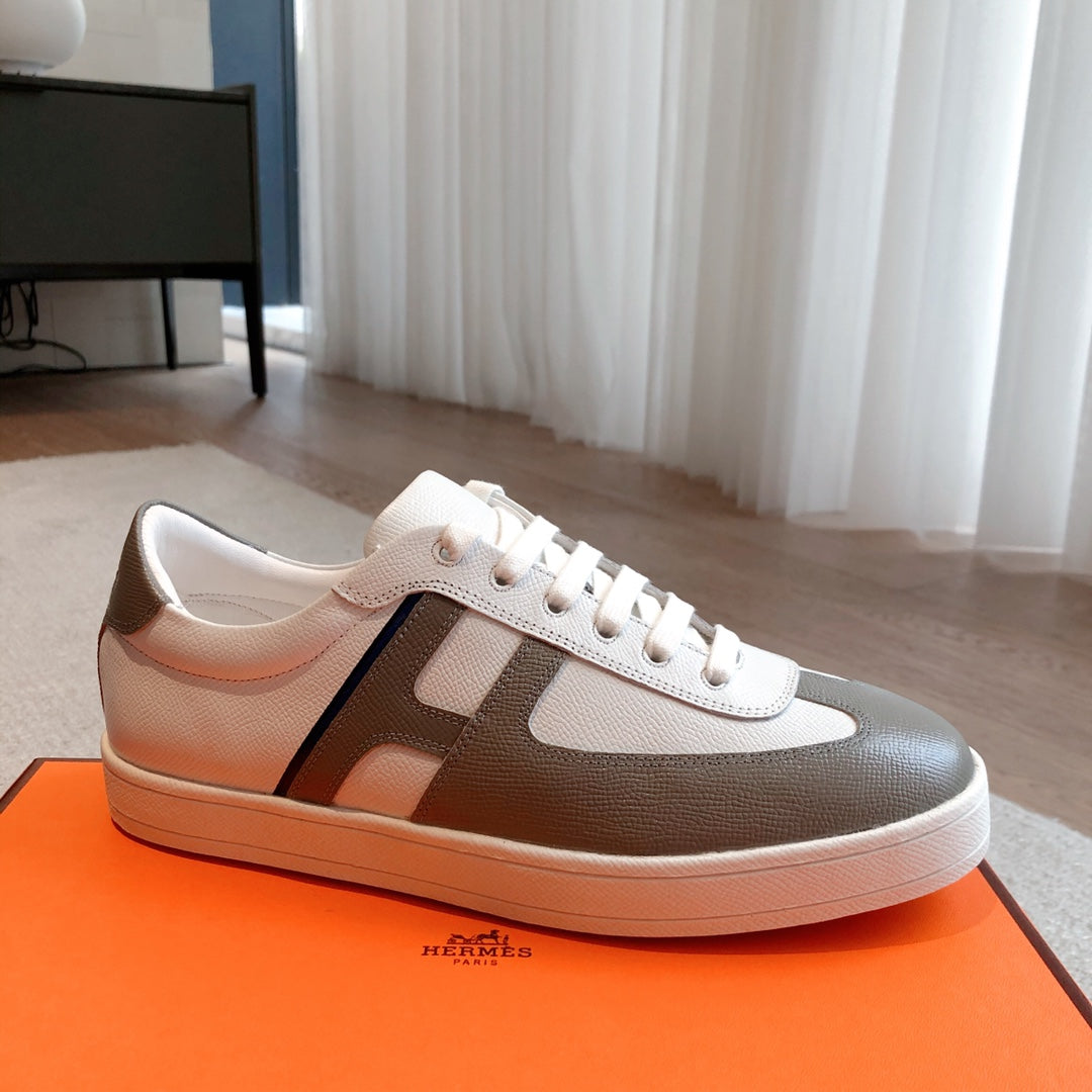 HM BOOMERANG SNEAKER WHITE AND CEDAR CALFSKIN