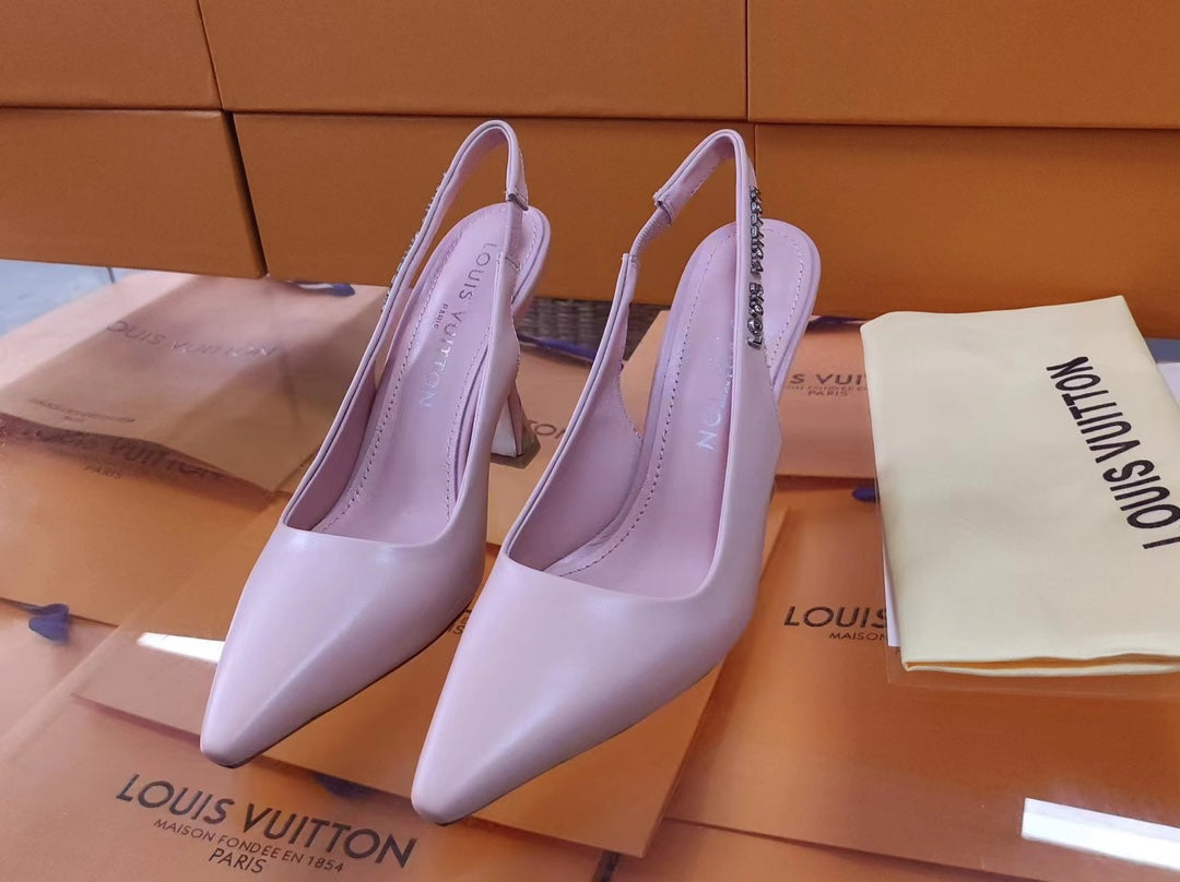 LV Spake Slingback 8.5CM Lilac Purple Calfskin 218277