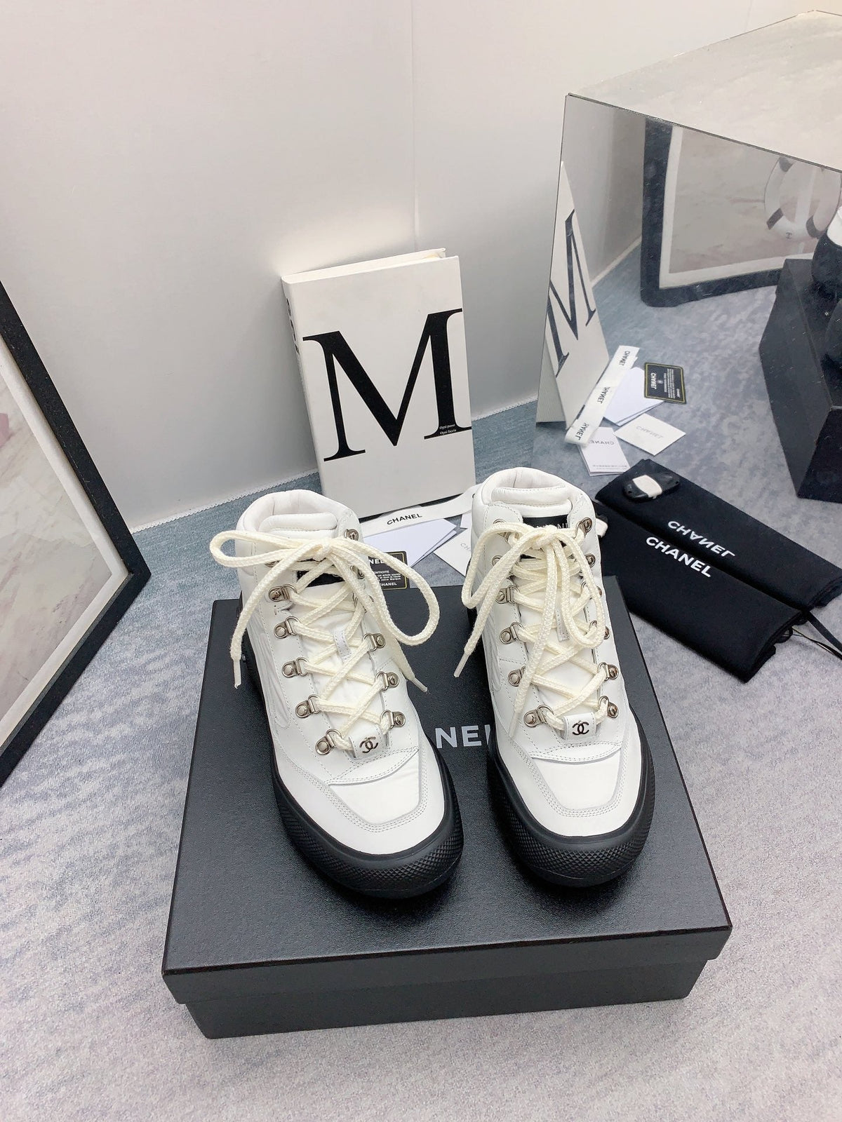 CC Sneaker Boots In White Calfskin 148771