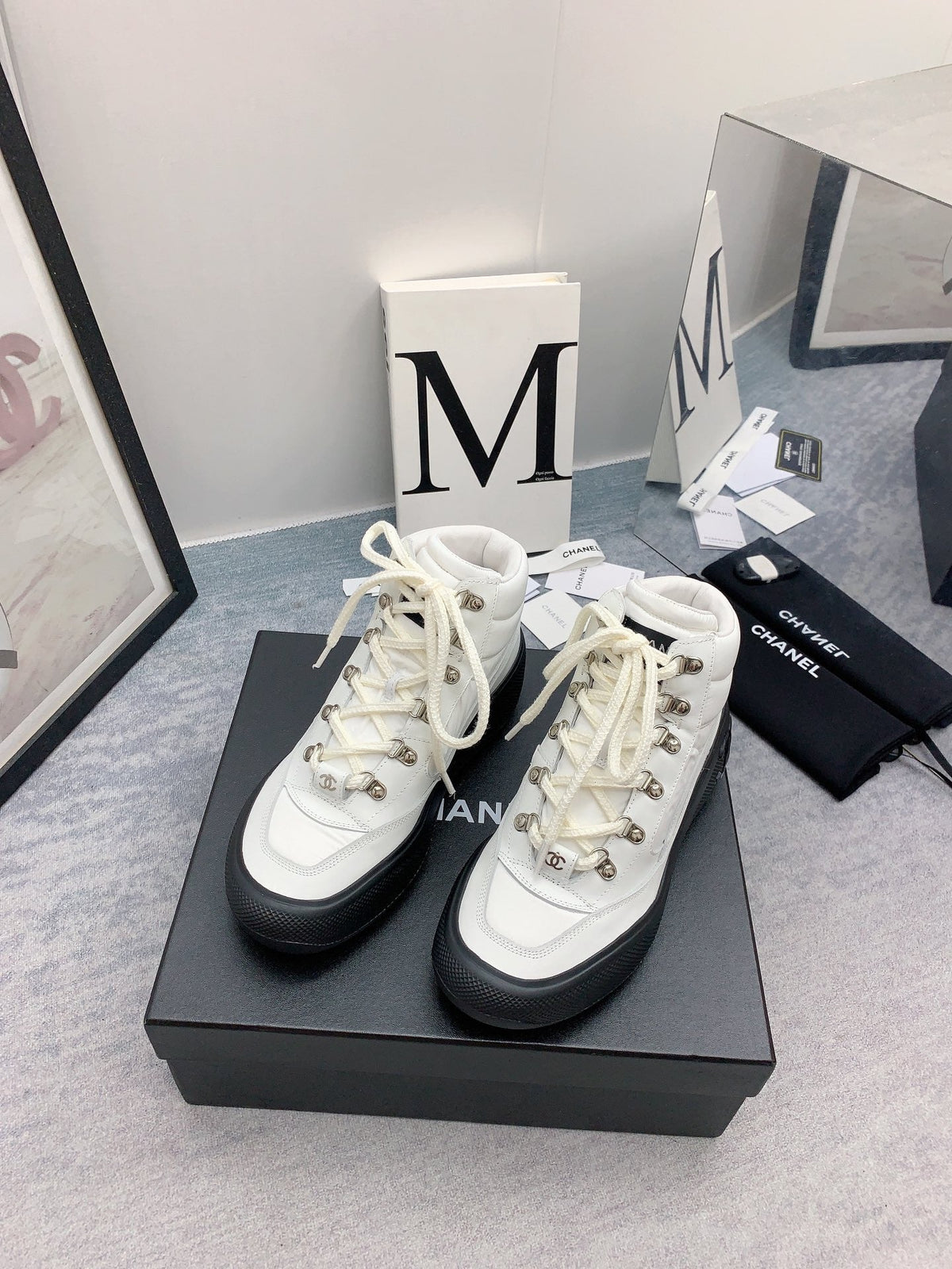 CC Sneaker Boots In White Calfskin 148771