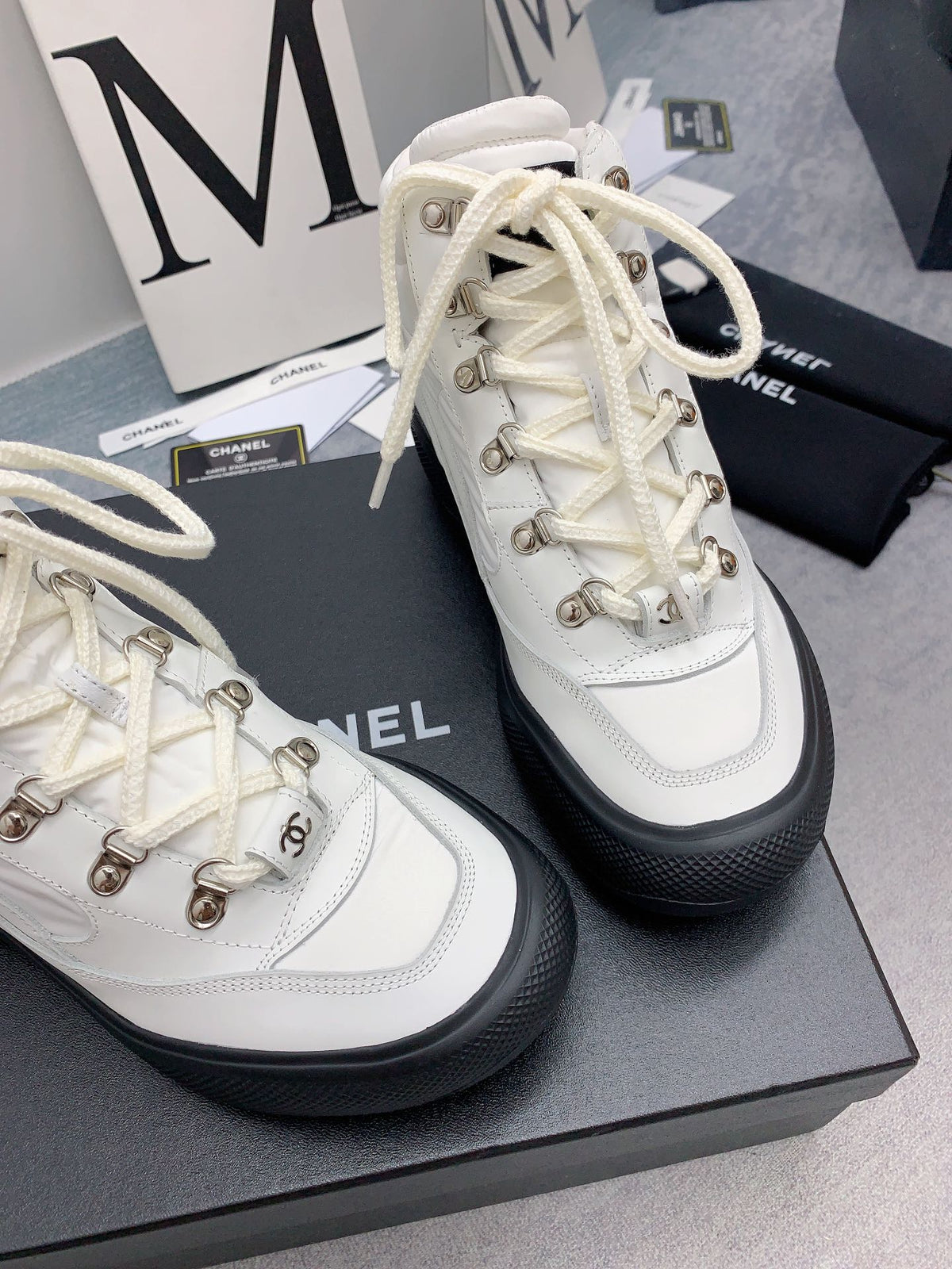 CC Sneaker Boots In White Calfskin 148771