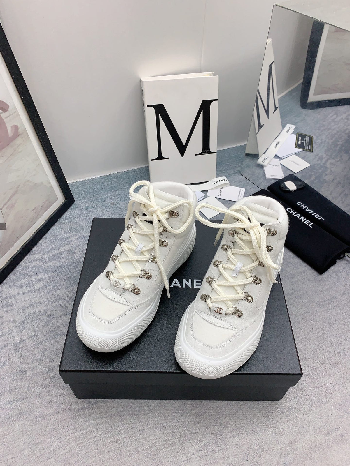 CC Sneaker Boots In White Calfskin  148775