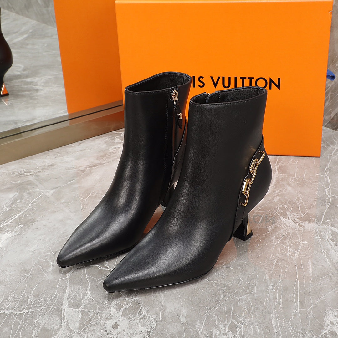LV Sparkle Ankle Boot 65mm Black Lambskin
