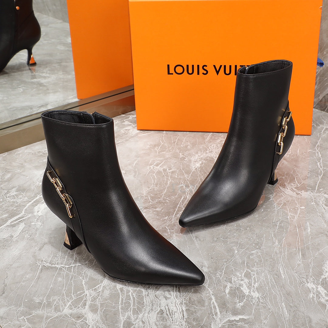 LV Sparkle Ankle Boot 65mm Black Lambskin