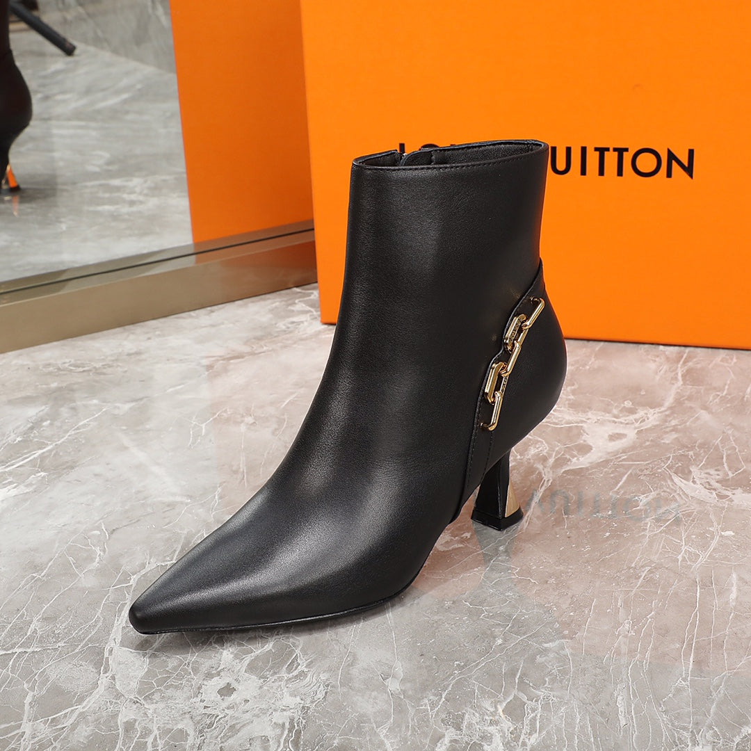 LV Sparkle Ankle Boot 65mm Black Lambskin