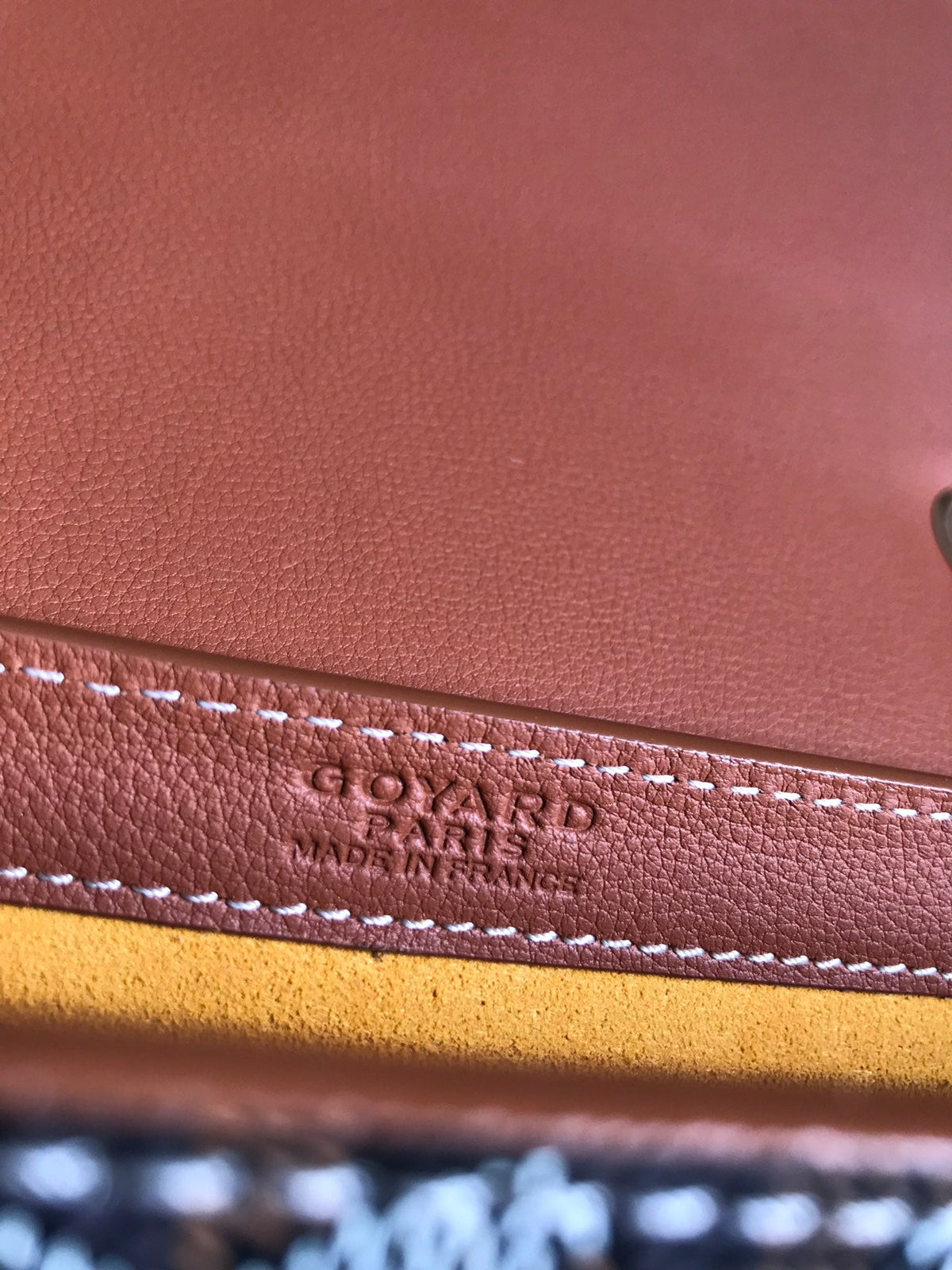 233 BAG 25 IN TAN CALFSKIN AND BLACK GOYARDINE CANVAS