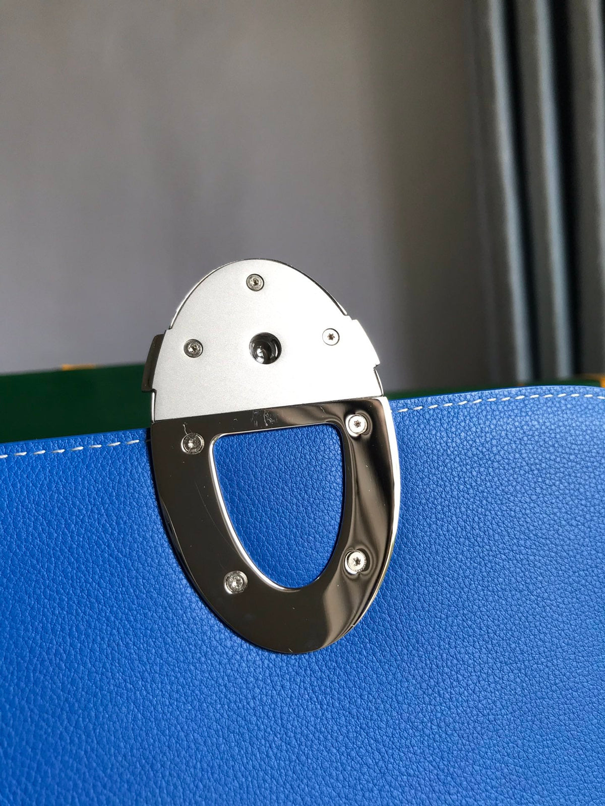 233 BAG 25 IN SAPPHIRE BLUE CALFSKIN AND GOYARDINE CANVAS