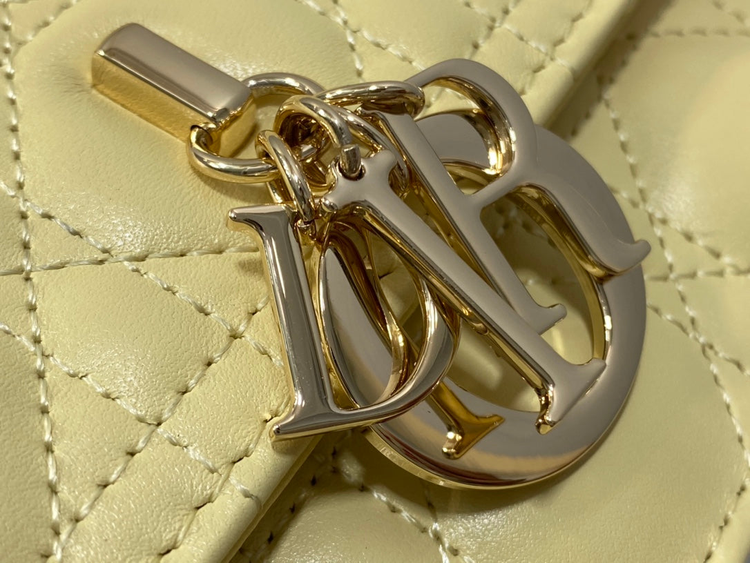 MY CD 24 TOP HANDLE BAG LIGHT YELLOW LAMBSKIN