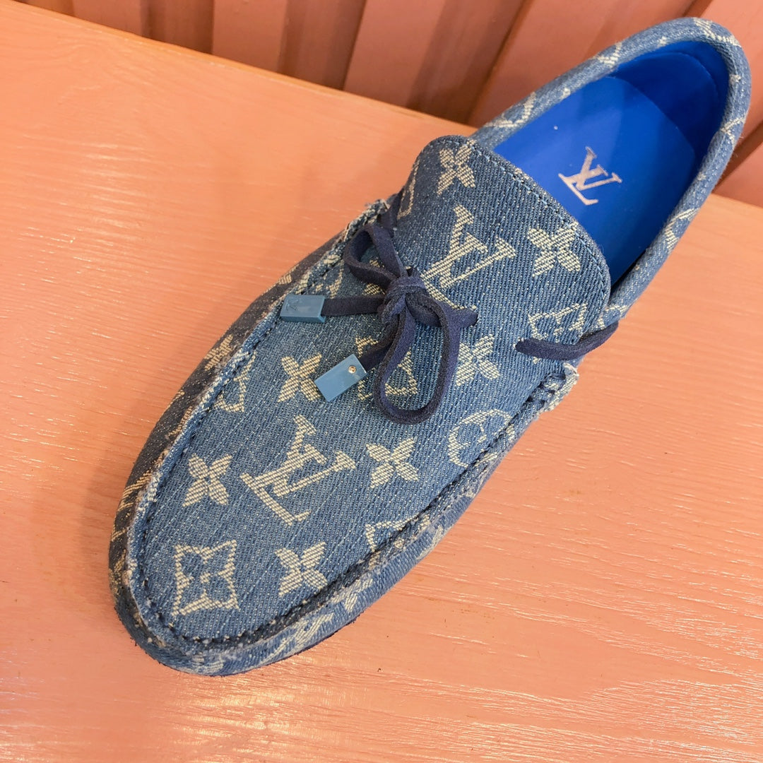 LV LOAFER IN BLUE MONOGRAM DENIM WITH BOW