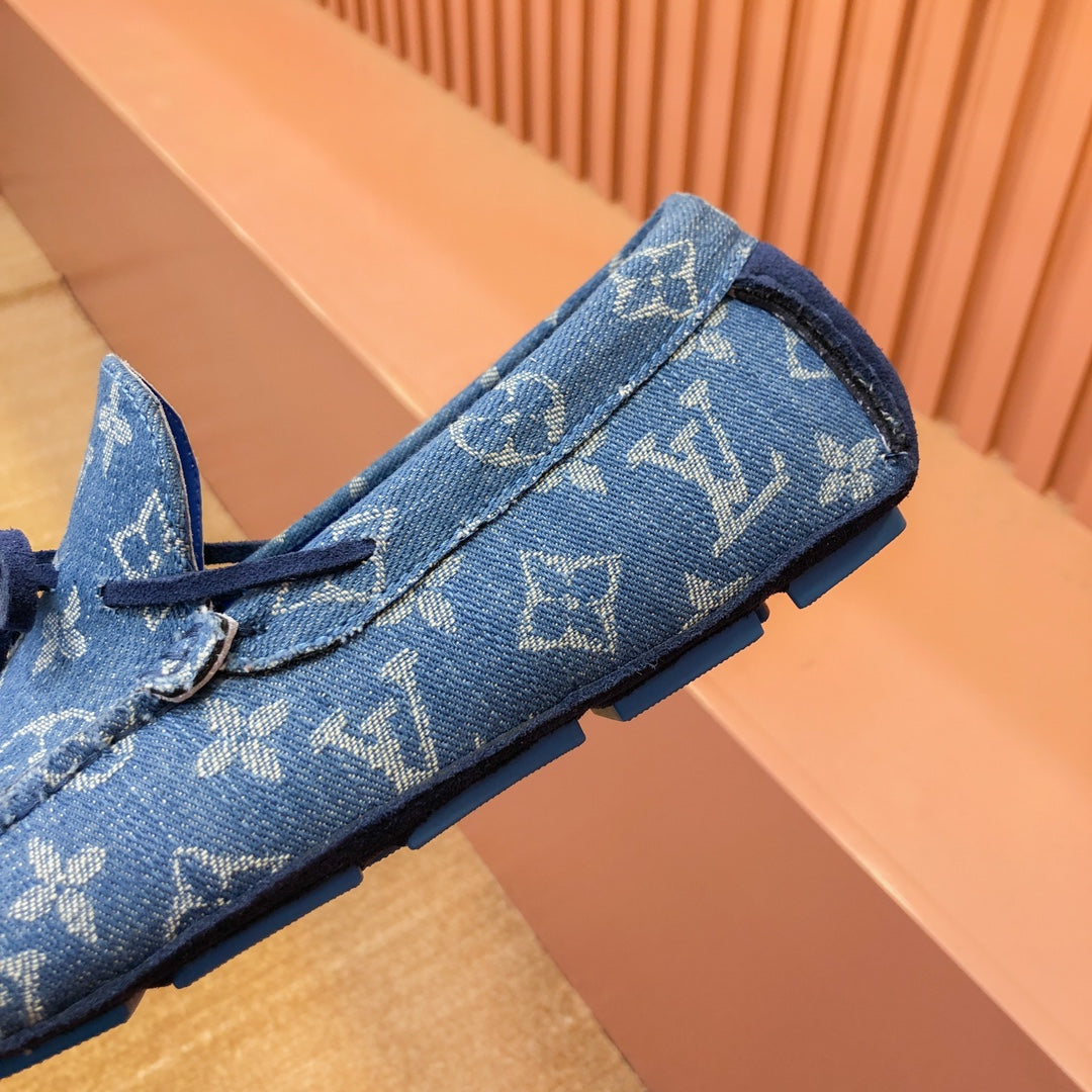 LV LOAFER IN BLUE MONOGRAM DENIM WITH BOW