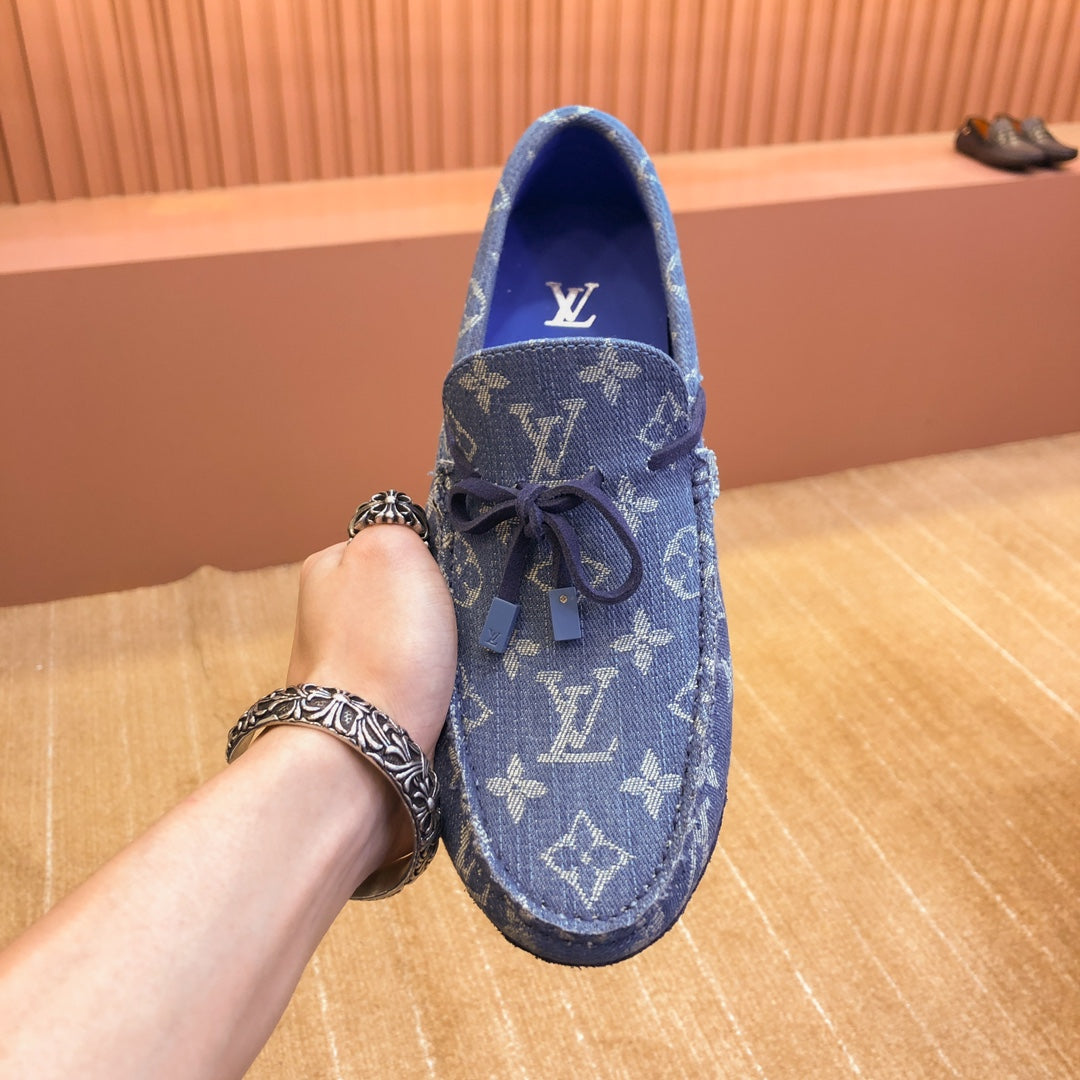 LV LOAFER IN BLUE MONOGRAM DENIM WITH BOW