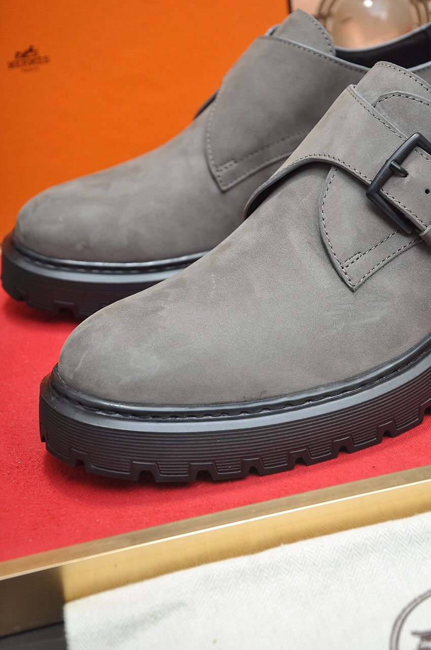 HM MONK STRAP GRAY SUEDE