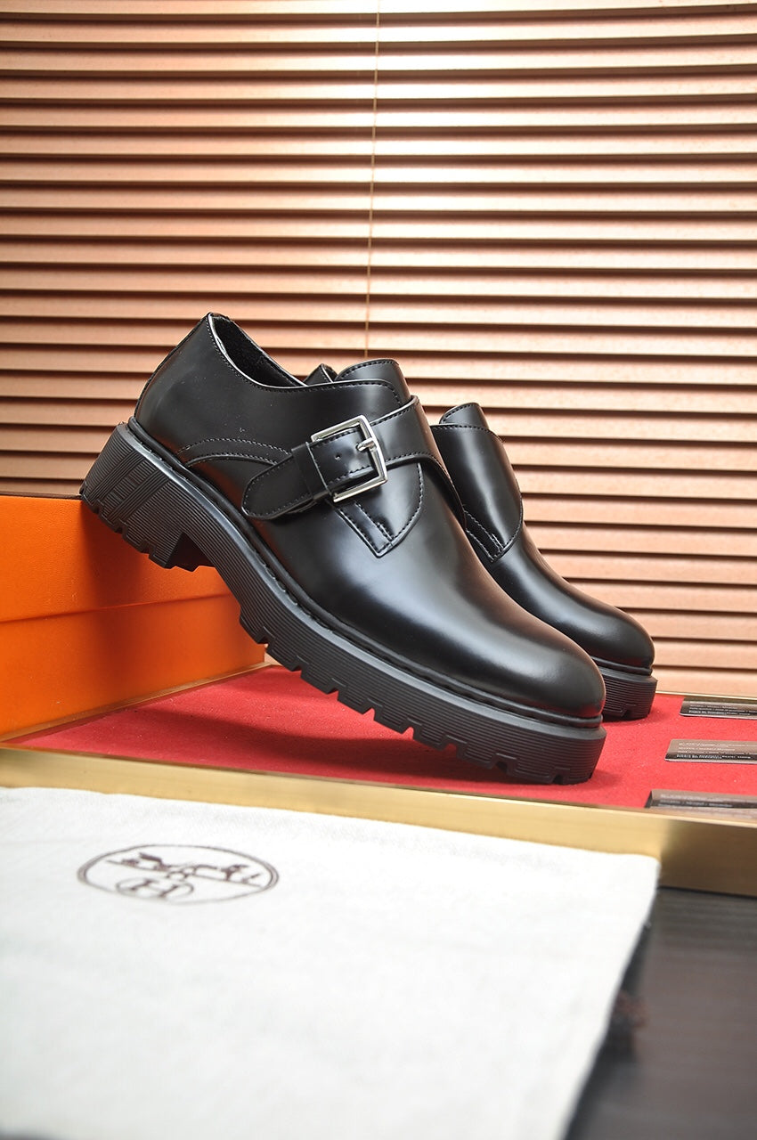 HM MONK STRAP GLOSSY BLACK CALFSKIN