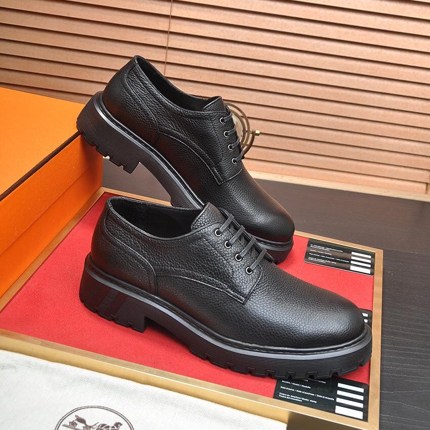 HM DANIEL TRAMPING SHOE BLACK GRAINDED CALFSKIN