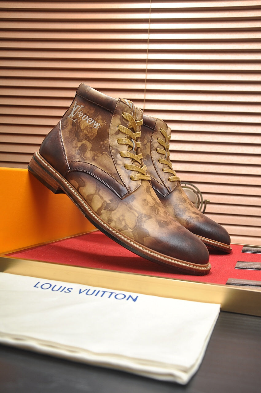 LV SHORT BOOT IN OMBRE BROWN CALFSKIN