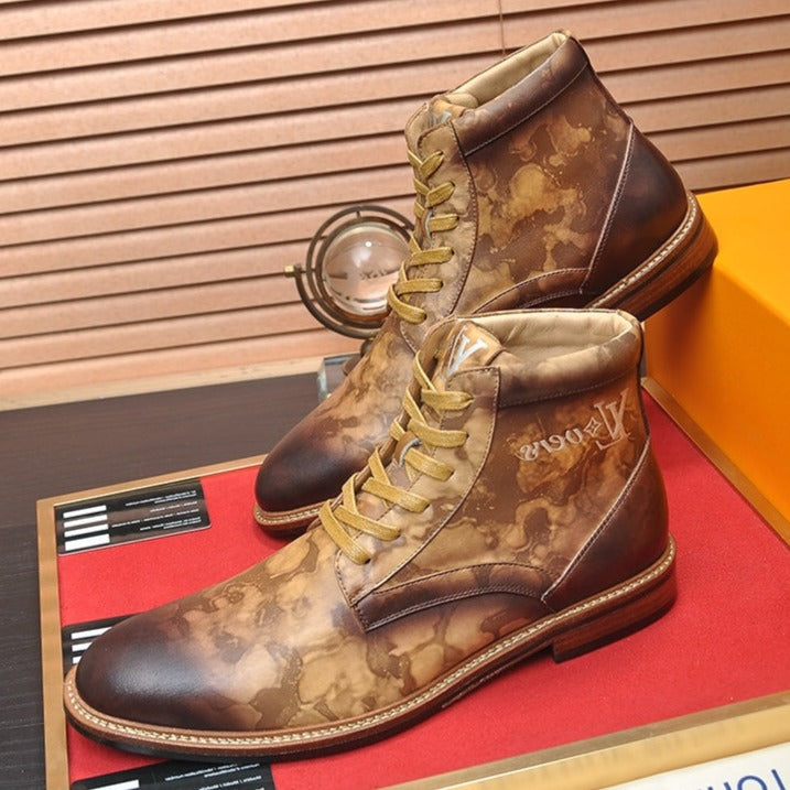 LV SHORT BOOT IN OMBRE BROWN CALFSKIN