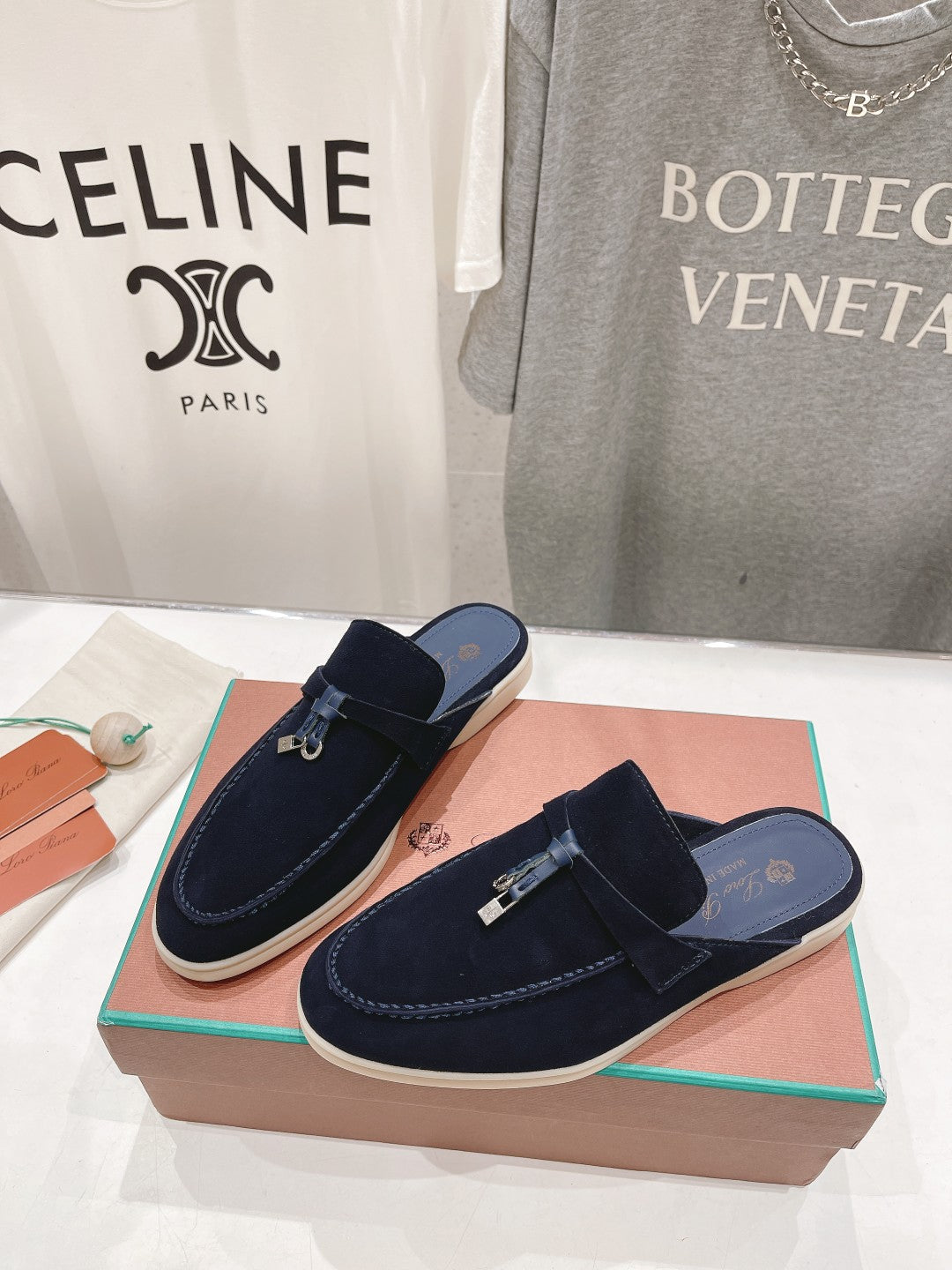 LP CHARMS WALK BABOUCHE LOAFERS DENIM SUEDE