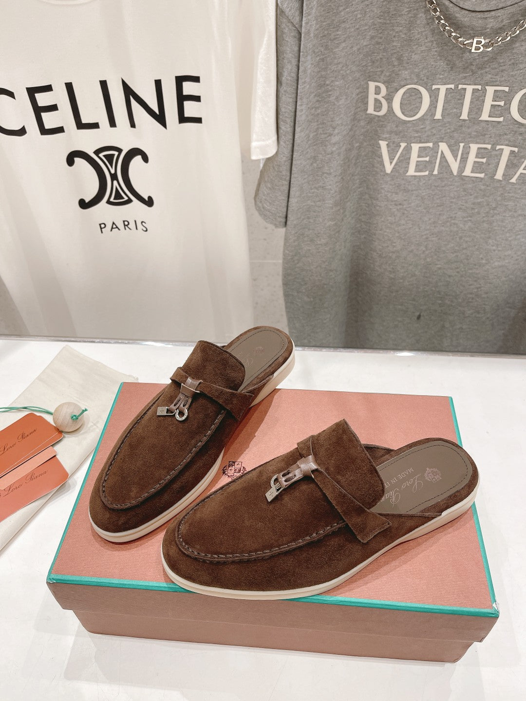 LP CHARMS WALK BABOUCHE LOAFERS BROWN SUEDE