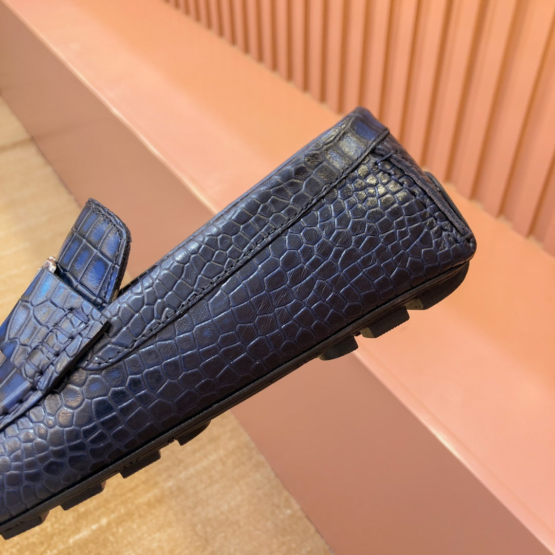 LV LOAFER IN NAVY BLUE DAMIER CALFSKIN