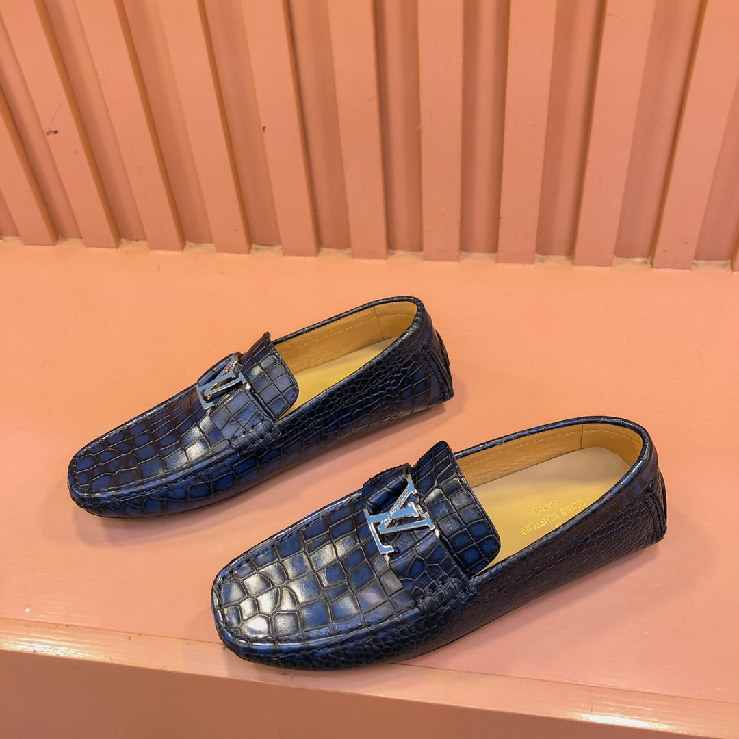 LV LOAFER IN NAVY BLUE DAMIER CALFSKIN