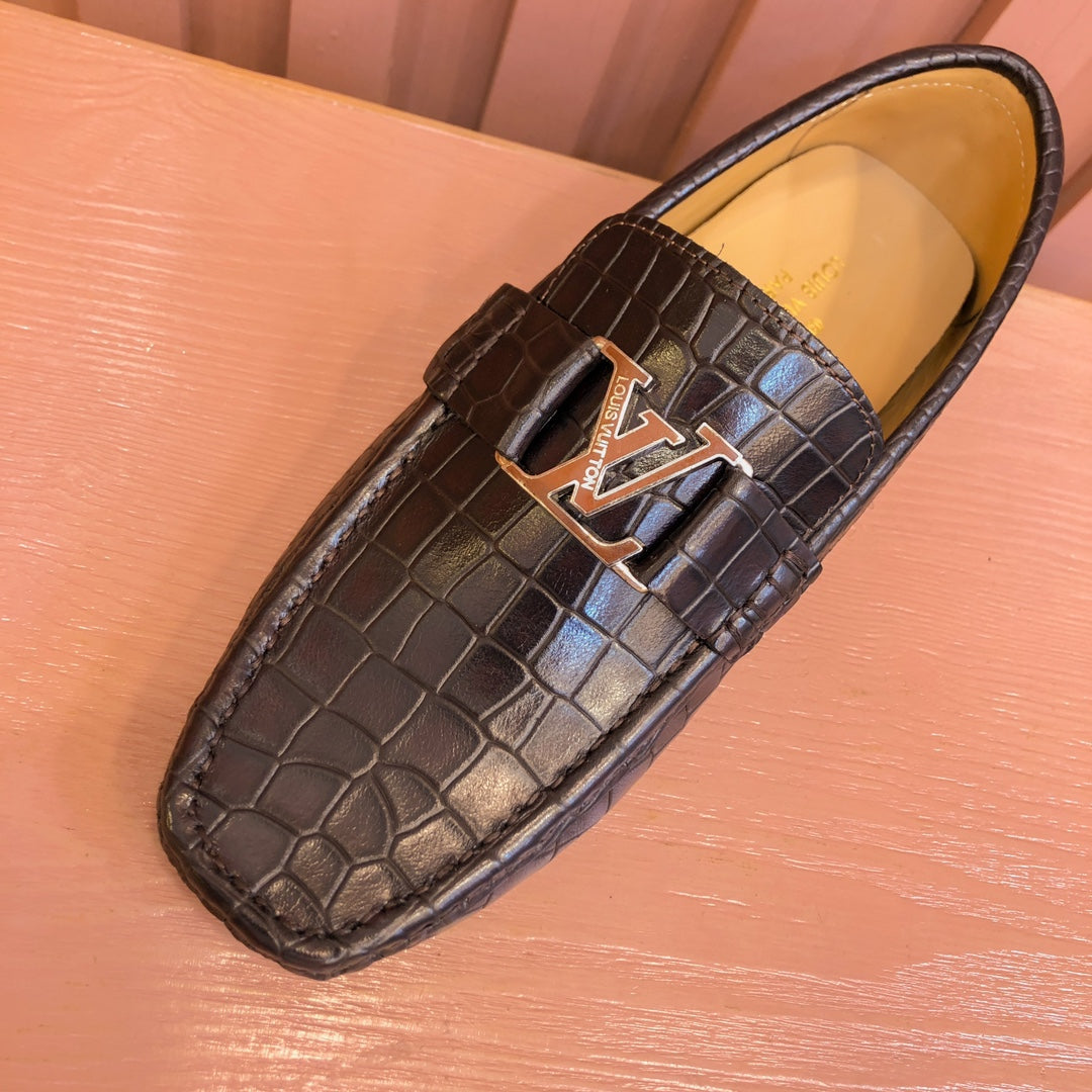 LV LOAFER IN BLACK DAMIER CALFSKIN