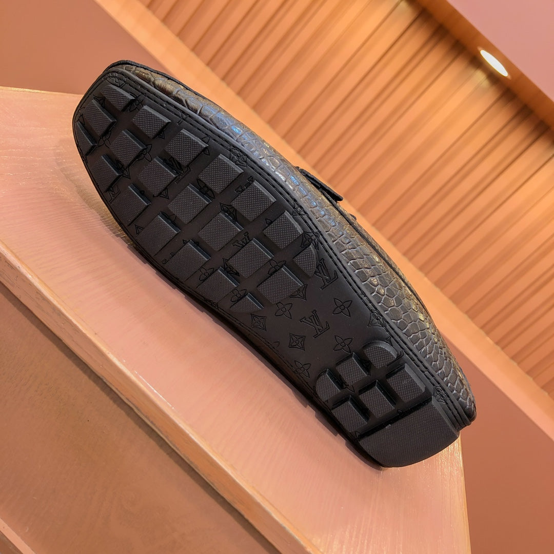 LV LOAFER IN BLACK DAMIER CALFSKIN
