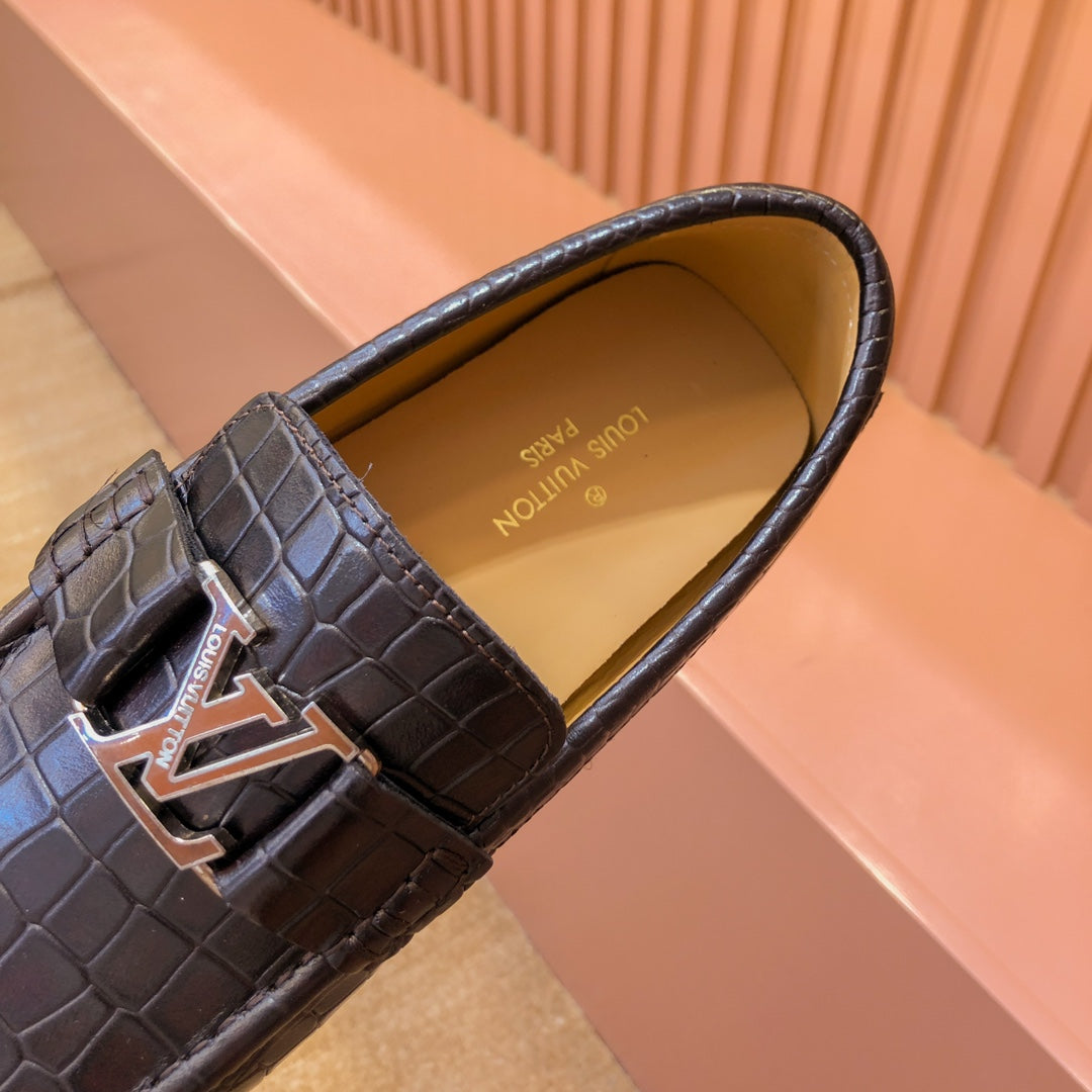 LV LOAFER IN BLACK DAMIER CALFSKIN