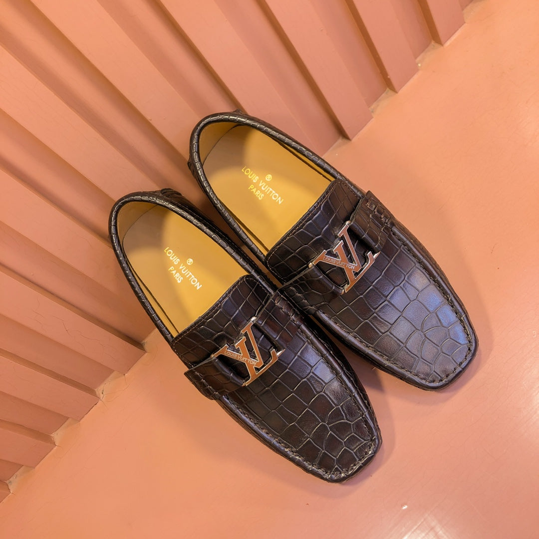 LV LOAFER IN BLACK DAMIER CALFSKIN