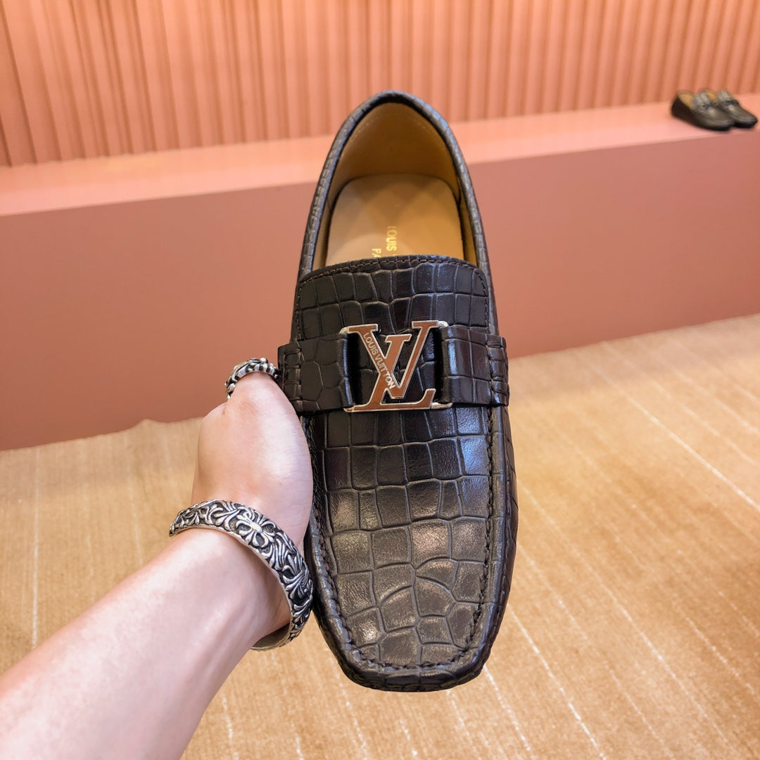 LV LOAFER IN BLACK DAMIER CALFSKIN