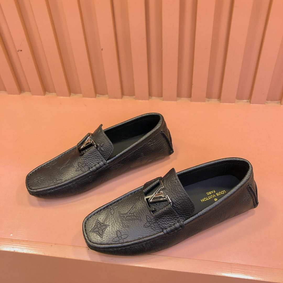LV LOAFER IN BLACK MONOGRAM CALFSKIN
