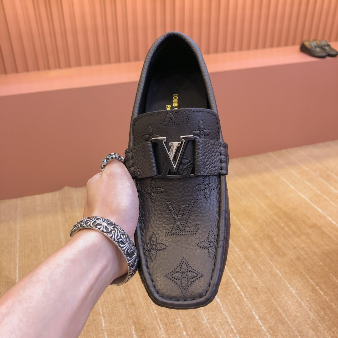 LV LOAFER IN BLACK MONOGRAM CALFSKIN