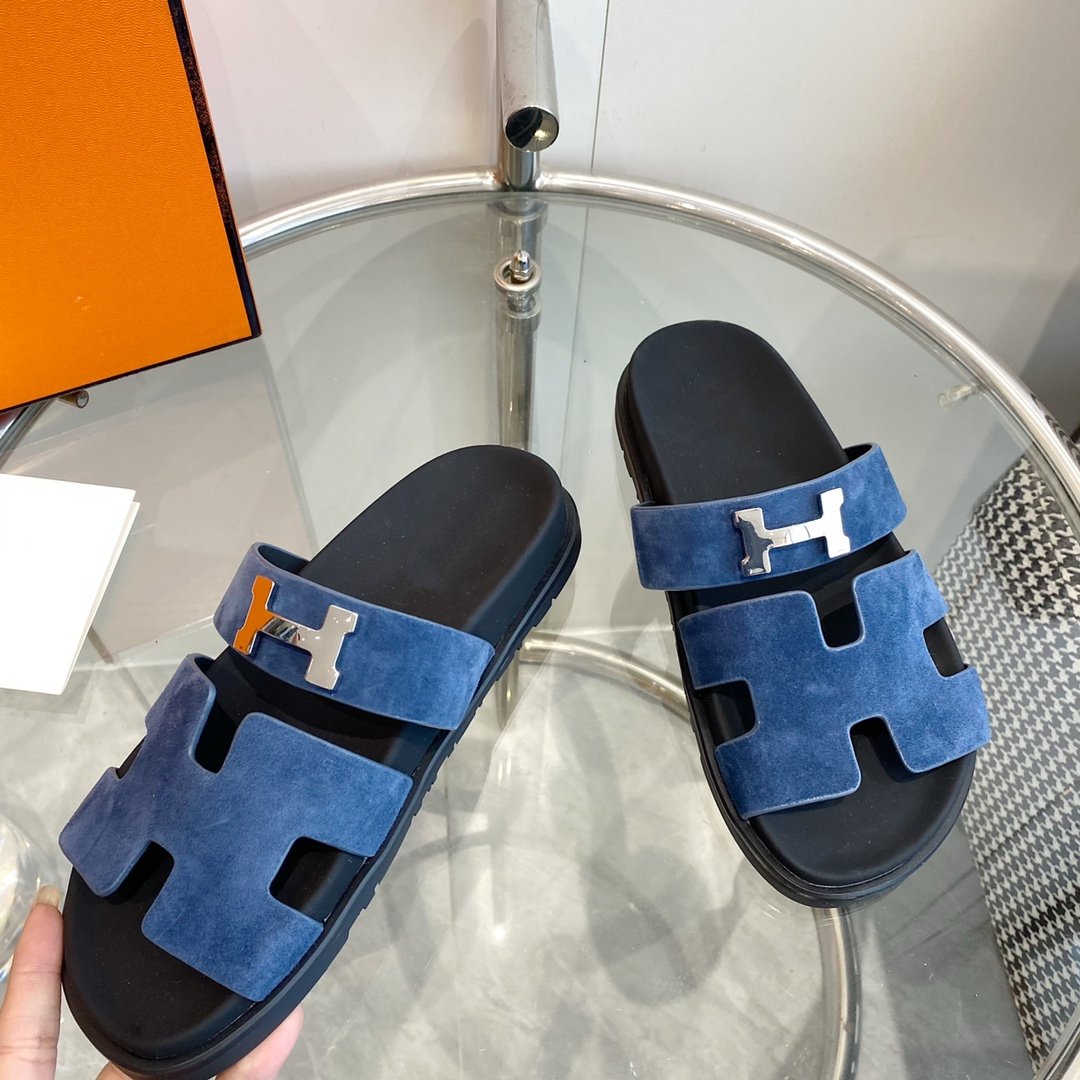 Chypre Sandal Blue Suede