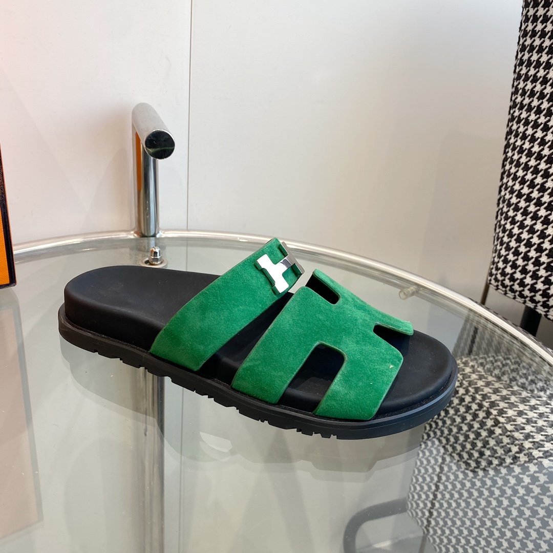 Chypre Sandal Green Suede