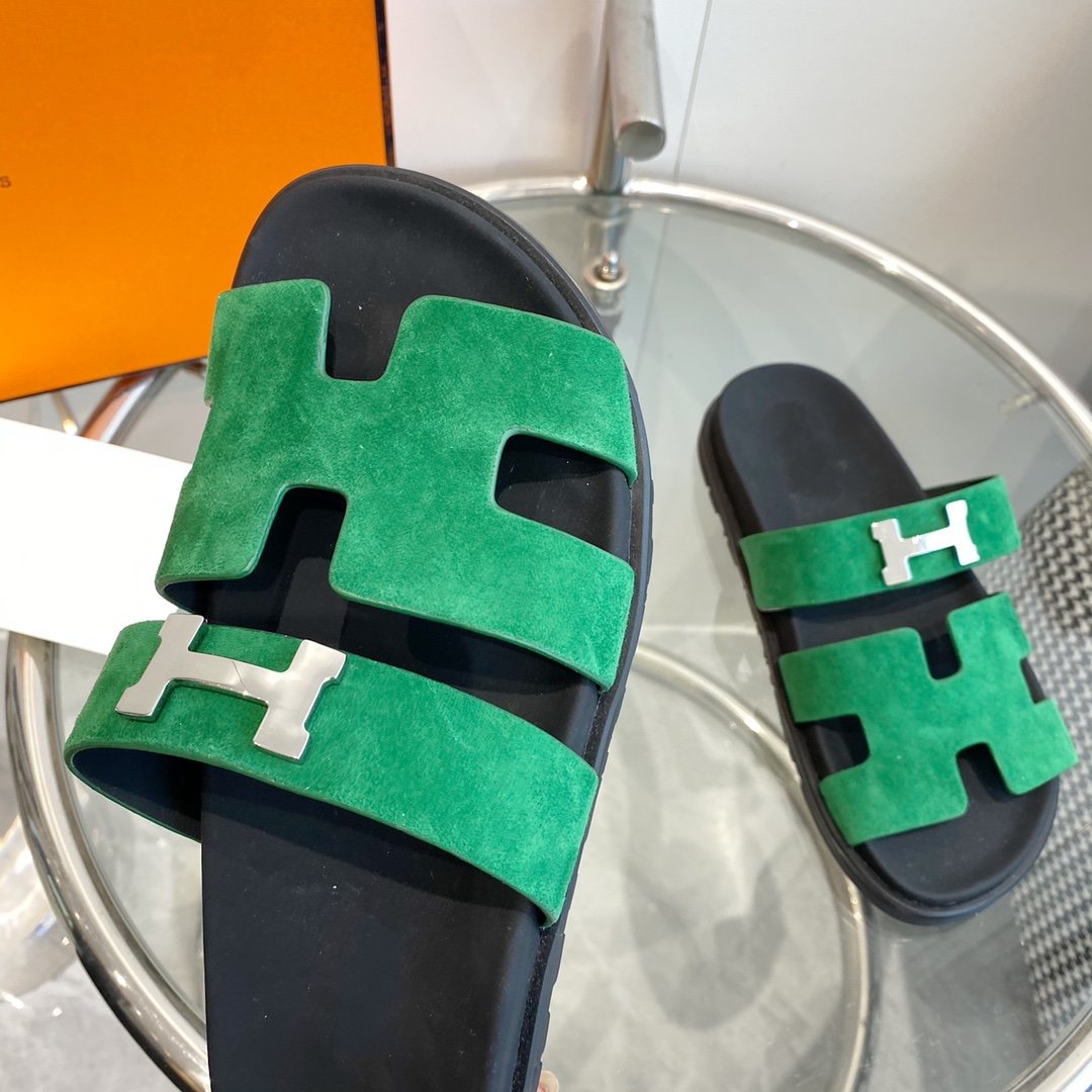 Chypre Sandal Green Suede