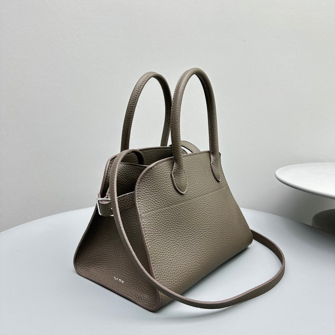 The Row Margaux 10 26cm Tote Bag In Grained Calfskin