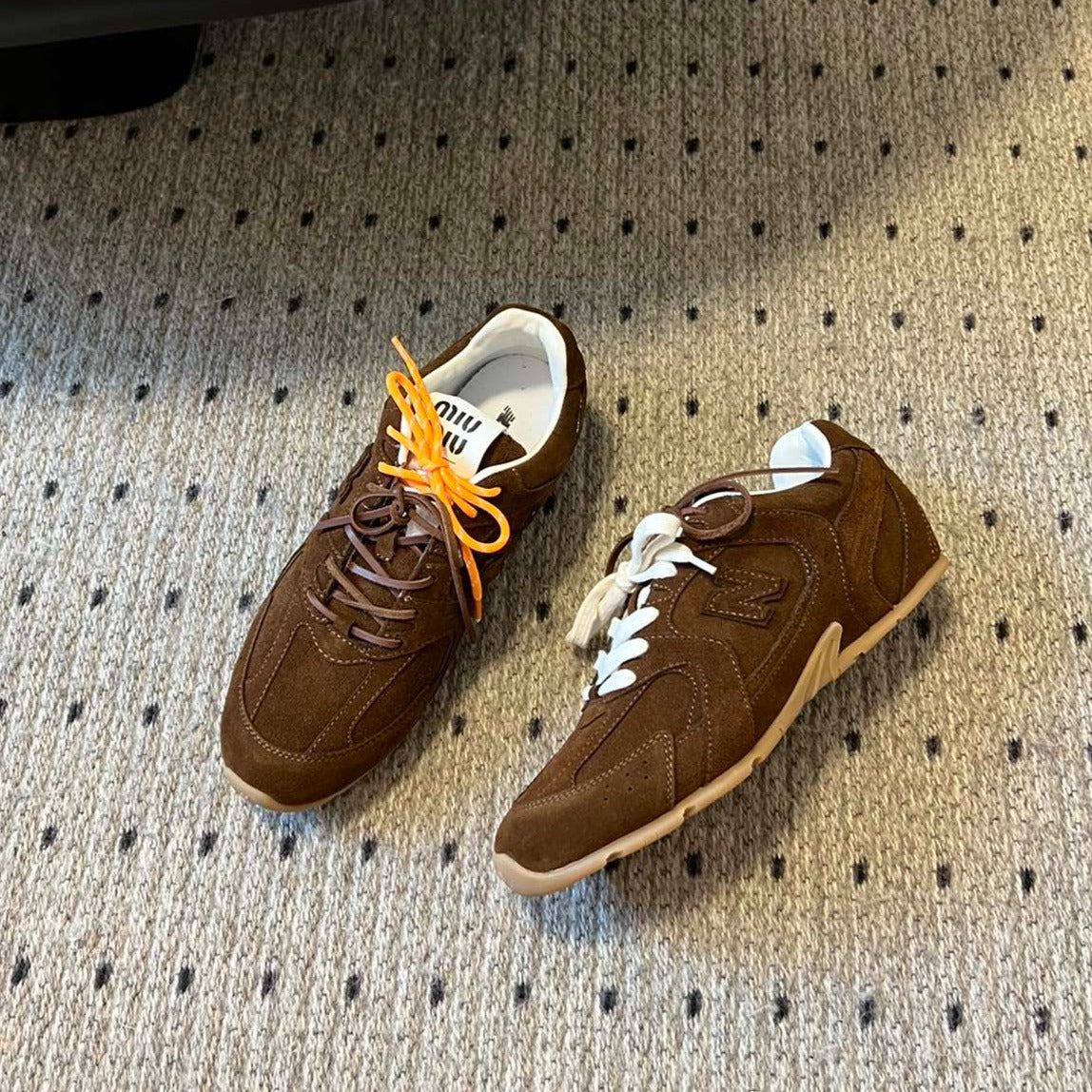 Miu Balance 530 Sneaker Chestnut Brown Suede