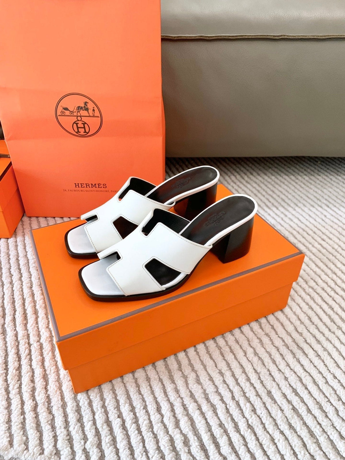 HM Helia 60 Sandal White Lambskin 963251
