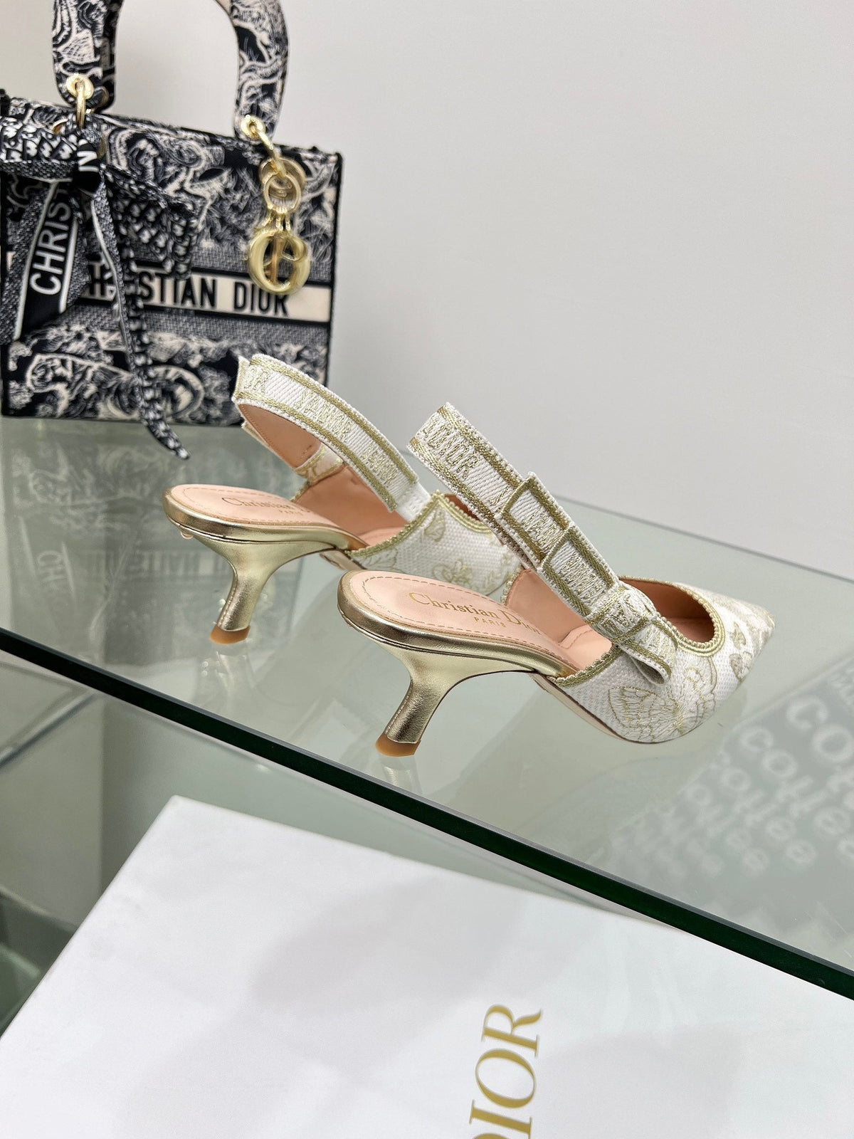 CD 25 Slingback Pump Cream Transparent Mesh