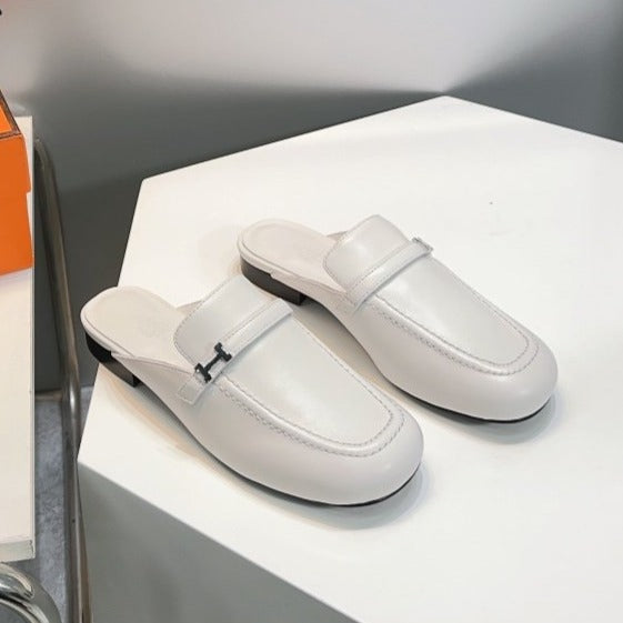 Lena Mule White Leather